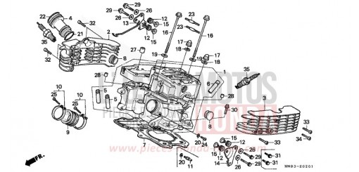 CYLINDER HEAD (REAR) VT1100CJ de 1988